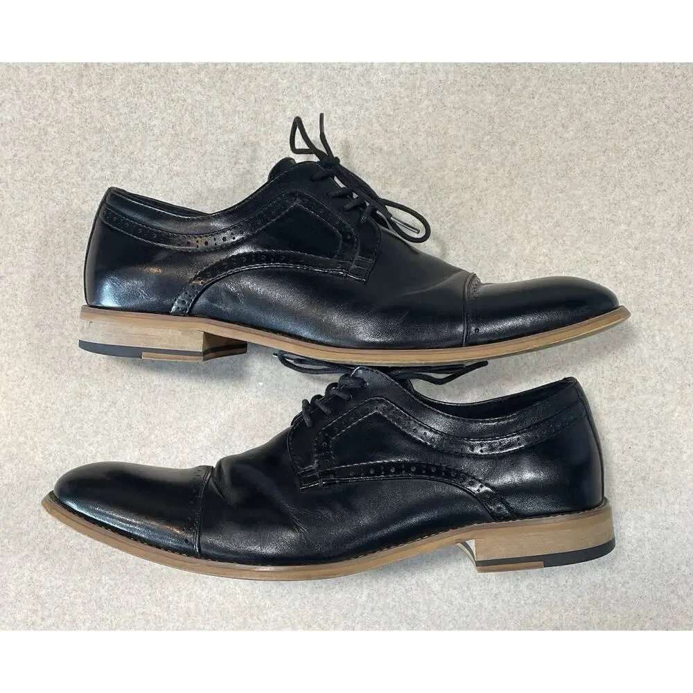Stacy Adams Men's Dickinson Cap Toe Lace-Up Oxford Black Size 10 Dress Shoes